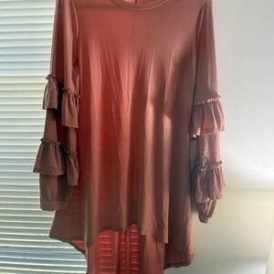 Women's Ruffle Sleeve Top - Pink